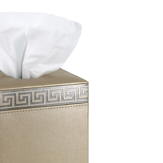 Nova Home Versace Square Leather Tissue Box - Gold - Nova Home - Image 3