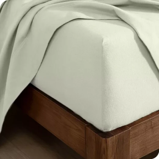 نوفا هوم Cotton Warm طقم شرشف مطاط شتوي قطن فلانيل دافئ - مفرد & مفرد كبير - 2 قطع - أوف وايت - نوفا هوم - Image 2