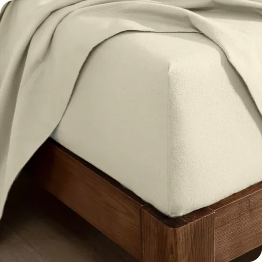 نوفا هوم Cotton Warm طقم شرشف مطاط شتوي قطن فلانيل دافئ - مفرد & مفرد كبير - 2 قطع - بيج - نوفا هوم - Image 3