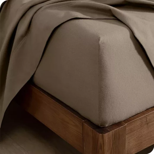 نوفا هوم Cotton Warm طقم شرشف مطاط شتوي قطن فلانيل دافئ - مفرد & مفرد كبير - 2 قطع - بني فاتح - نوفا هوم - Image 2