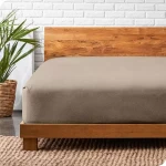 نوفا هوم Cotton Warm طقم شرشف مطاط شتوي قطن فلانيل دافئ - مفرد & مفرد كبير - 2 قطع - بني فاتح - نوفا هوم