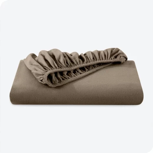 نوفا هوم Cotton Warm طقم شرشف مطاط شتوي قطن فلانيل دافئ - مفرد & مفرد كبير - 2 قطع - بني فاتح - نوفا هوم - Image 3