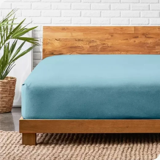 نوفا هوم Cotton Warm طقم شرشف مطاط شتوي قطن فلانيل دافئ - مفرد & مفرد كبير - 2 قطع - أزرق