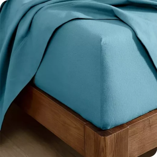 نوفا هوم Cotton Warm طقم شرشف مطاط شتوي قطن فلانيل دافئ - مفرد & مفرد كبير - 2 قطع - أزرق - نوفا هوم - Image 2