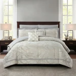 Nova Home Grady Jacquard Comforter Set - King & Super King - 8 Pcs - Grey - Nova Home
