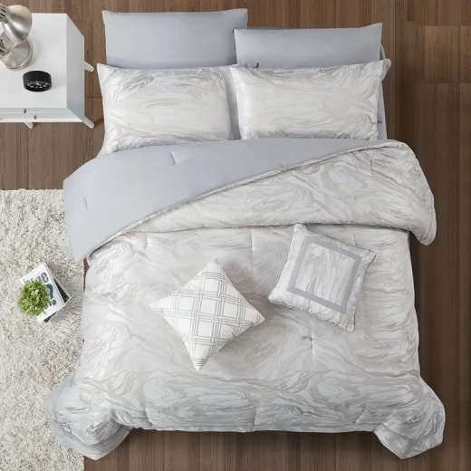 Nova Home Grady Jacquard Comforter Set - King & Super King - 8 Pcs - Grey - Nova Home - Image 3