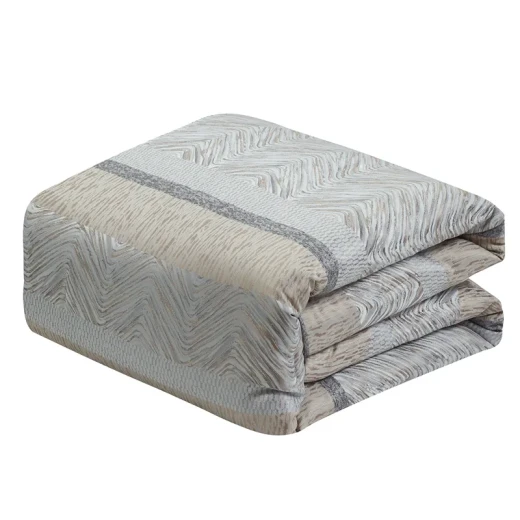 Nova Home Casecade Jacquard Comforter Set - King & Super King - 8 Pcs - Tan - Nova Home - Image 3