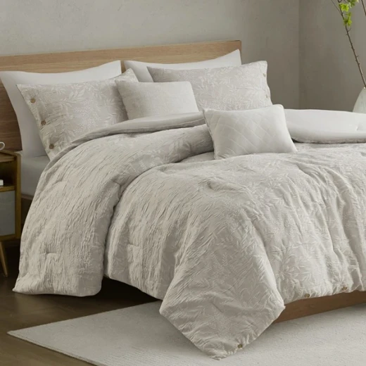 Nova Home Juniper Jaquard Comforter Set - 8 Pcs - King & Super King - Grey - Nova Home - Image 3