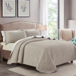 Nova Home Prismo Poly Cotton Jaquard Reversible Bed Spread Set - 3Pcs - King & Super King - Brown - Nova Home