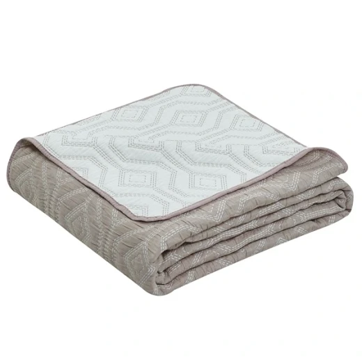 Nova Home Prismo Poly Cotton Jaquard Reversible Bed Spread Set - 3Pcs - King & Super King - Brown - Nova Home - Image 6