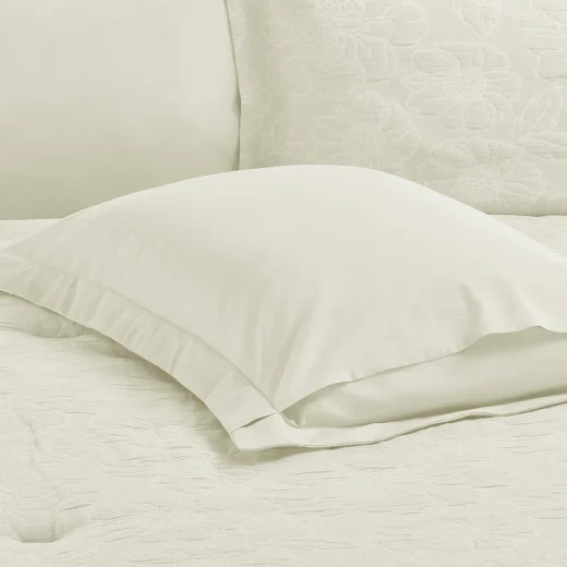 نوفا هوم Matelasse طقم لحاف جاكار قطن بنقشة الورد - مجوز & مجوز كبير - 7 قطع - أيفوري - نوفا هوم - Image 10