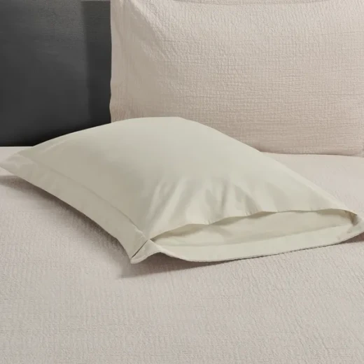 نوفا هوم "Cottontex" طقم وجه لحاف - قطن 100% ، 200 خيط لكل انش مربع - كوين -3 قطع - بيج - نوفا هوم - Image 8