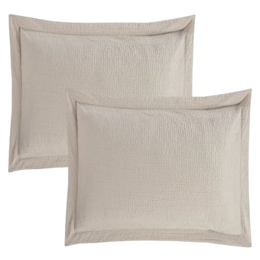 نوفا هوم "Cottontex" طقم وجه لحاف - قطن 100% ، 200 خيط لكل انش مربع - كوين -3 قطع - بيج - نوفا هوم - Image 10