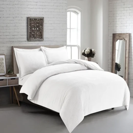 نوفا هوم Cottontex طقم وجه لحاف - قطن 100% ، 200 خيط لكل انش مربع - مفرد & مفرد كبير - 2 قطع - أبيض - نوفا هوم - Image 9