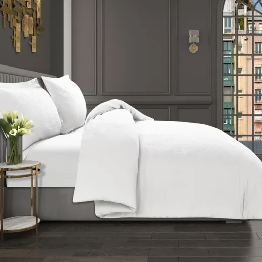 نوفا هوم Cottontex طقم وجه لحاف - قطن 100% ، 200 خيط لكل انش مربع - مفرد & مفرد كبير - 2 قطع - أبيض - نوفا هوم - Image 8