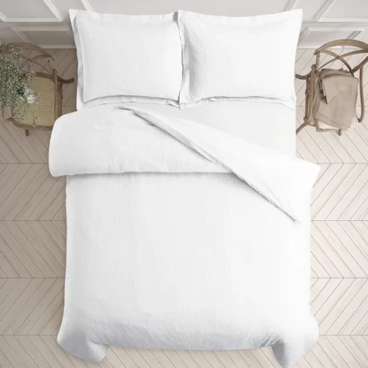 نوفا هوم Cottontex طقم وجه لحاف - قطن 100% ، 200 خيط لكل انش مربع - مفرد & مفرد كبير - 2 قطع - أبيض - نوفا هوم - Image 7