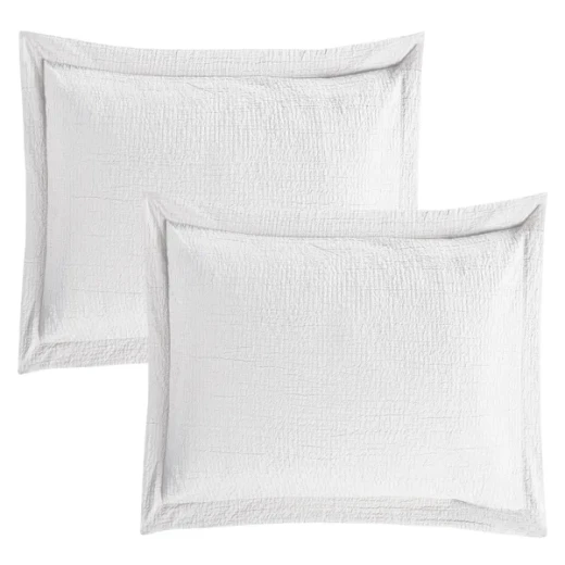 نوفا هوم Cottontex طقم وجه لحاف - قطن 100% ، 200 خيط لكل انش مربع - مفرد & مفرد كبير - 2 قطع - أبيض - نوفا هوم - Image 2