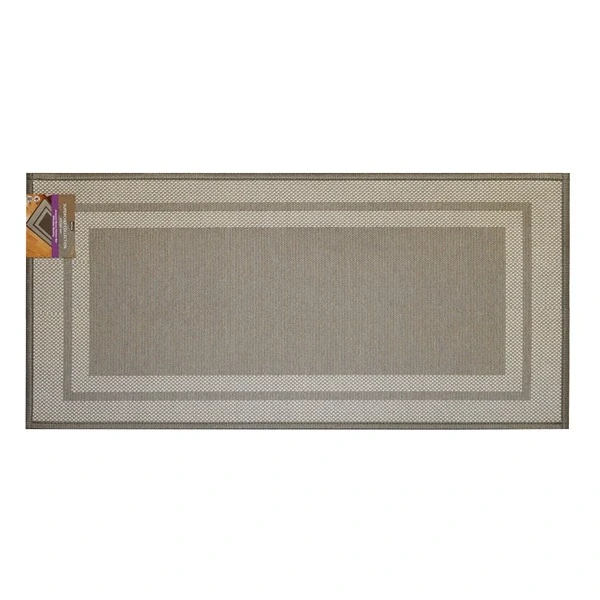 Nova Home Trellis Jaquard Woven Kitchen Mat W & Rubber Backing - 70x130 Cm - Beige - Nova Home