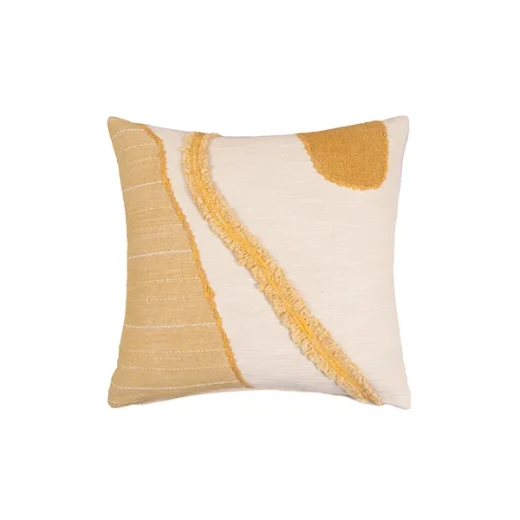Nova Home "Petal" Handmade Embroidery Cushion Cover - 50x50 cm - Yellow