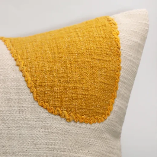 Nova Home "Petal" Handmade Embroidery Cushion Cover - 50x50 cm - Yellow - Nova Home - Image 2