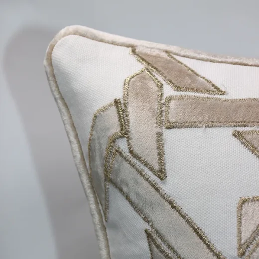Nova Home "Pillochic" Handmade Embroidery Cushion Cover - 50x50 cm - Gold - Nova Home - Image 3