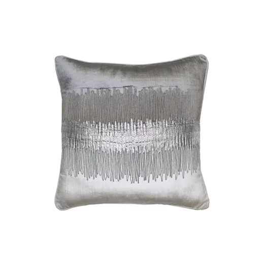 Nova Home Velvora Handmade Embroidery Cushion Cover - 50x50 cm - Gold & Silver Nova Home Velvora Handmade Embroidery Cushion Cover - 50x50 cm - Gold & Silver