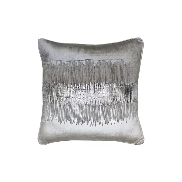 Nova Home Velvora Handmade Embroidery Cushion Cover - 50x50 cm - Gold & Silver - Nova Home