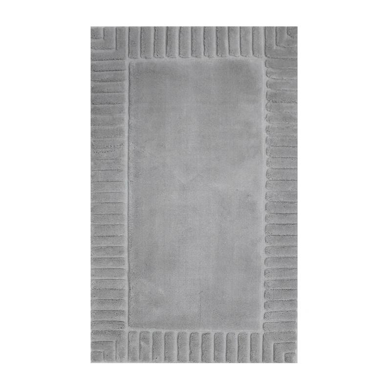 Nova Home Lasan Cotton Bath Rug - 60x100 Cm - Light Grey - Nova Home