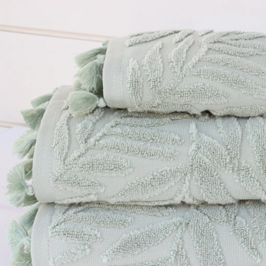 Nova Home Infinite Jacquard Towel with 3D Texture - 100% Cotton - 50x90 Cm - Light Green - Nova Home - Image 2