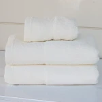 Nova Home Enigma Jacquard Towel with Leafs Details - 100% Cotton - 50x90 Cm - Cream - Nova Home