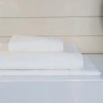 Nova Home Resort Jacquard Towel - 100% Cotton - 100x150 Cm - White - Nova Home