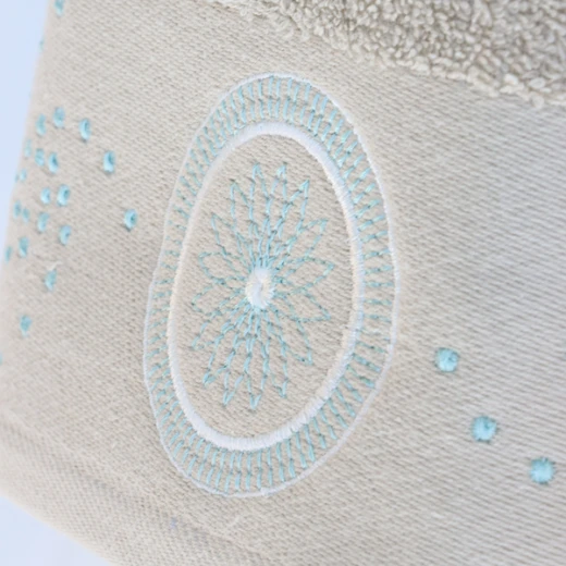 Nova Home Handan Embroidered Towel - 100% Cotton - 30x50 Cm - Beige - Nova Home - Image 3