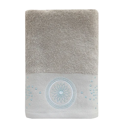 Nova Home Handan Embroidered Towel - 100% Cotton - 30x50 Cm - Beige - Nova Home - Image 2