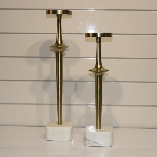 Weva Large  White & Gold Candle Holder Flamelet - Weva - Image 3