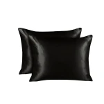 Nova Home Yildiz Satin Pillow Case Set - 2Pcs - Black - Nova Home