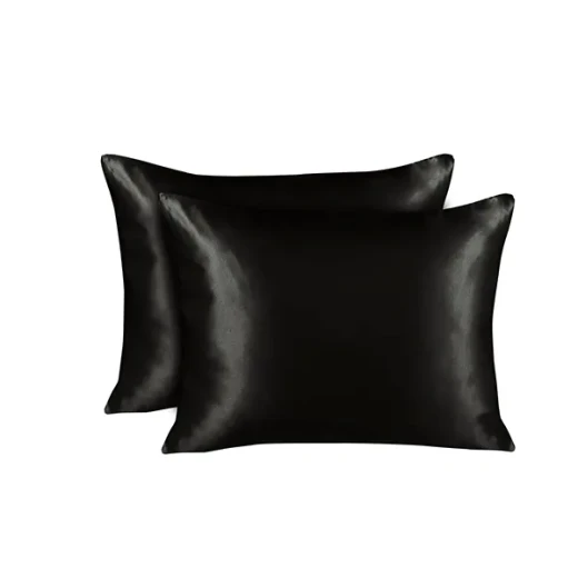Nova Home Yildiz Satin Pillow Case Set - 2Pcs - Black Nova Home Yildiz Satin Pillow Case Set - 2Pcs - Black