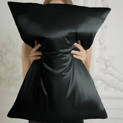 Nova Home Yildiz Satin Pillow Case Set - 2Pcs - Black - Nova Home - Image 2