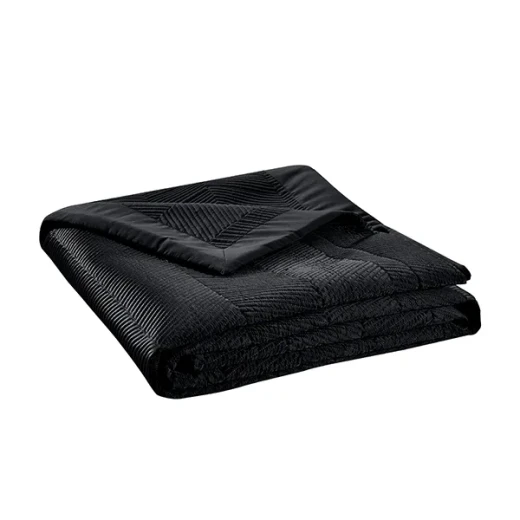 Nova Home Yildiz Satan Bed Spread Set - 3pcs - King & Super King - Black - Nova Home - Image 2