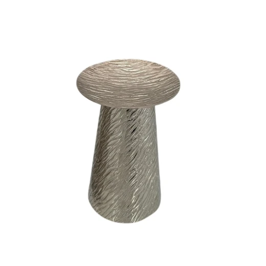 Weva Small Nickel Ribbed Hammered Candle Holder "Trend  Prism" - Weva - Image 2
