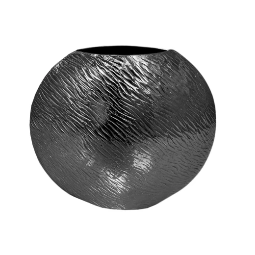 Weva Medium Nickel Ribbed Hammered Washed Round Vase &Trend Nest - Weva - Image 2