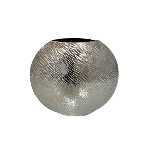 Weva Small Nickel Ribbed Hammered Round Vase &Trend Nest - Weva - Image 2