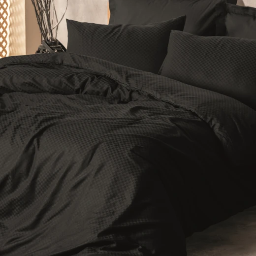 Nova Home Plaid Duvet Cover Set - 100% Cotton - King/Super King - 4 Pcs - Black - Nova Home - Image 2