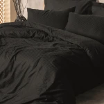 Nova Home Plaid Duvet Cover Set - 100% Cotton - Single &Twin - 3 Pcs - Black - Nova Home