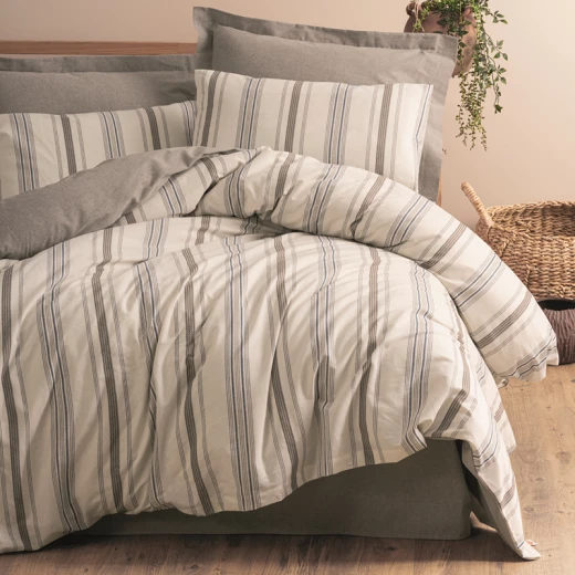 Nova Home Neoma Yarn Dyed Duvet Cover Set -Poly Cotton - Queen - 4 Pcs - Mink Nova Home Neoma Yarn Dyed Duvet Cover Set -Poly Cotton - Queen - 4 Pcs - Mink