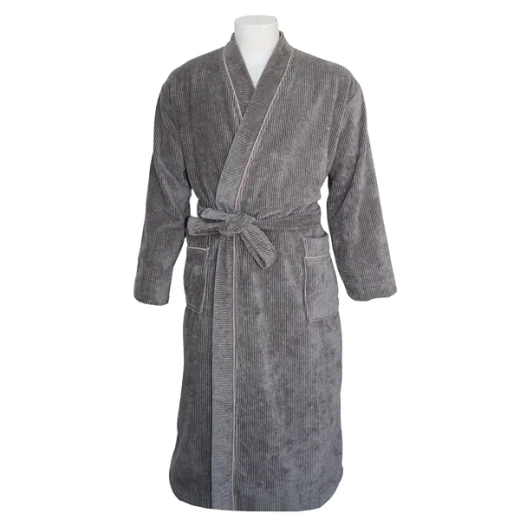 Weva Dapper Bath Robe - 100% Cotton - XXL - Grey Weva Dapper Bath Robe - 100% Cotton - XXL - Grey