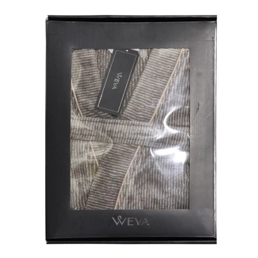 Weva Dapper Bath Robe - 100% Cotton - L - Grey - Weva - Image 2