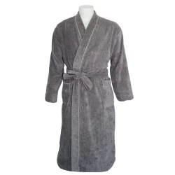 Weva Dapper Bath Robe - 100% Cotton - L - Grey