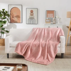 Nova Home Syros Winter Soft Jaquard Blanket -King/Super King - Pink