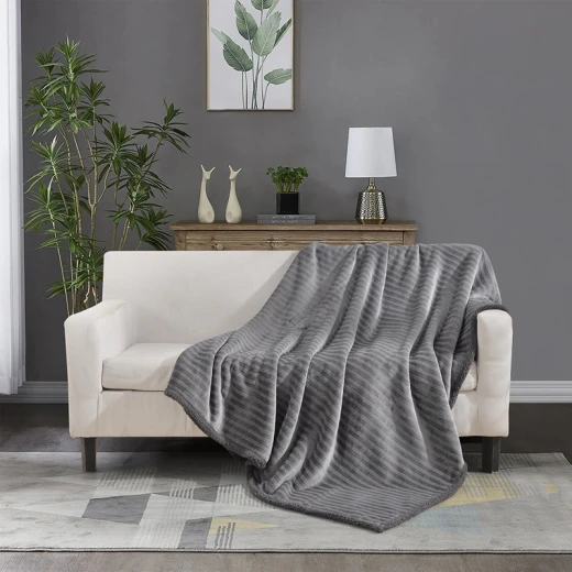 Nova Home Syros Winter Soft Jaquard Blanket -King/Super King - Grey - Nova Home - Image 2