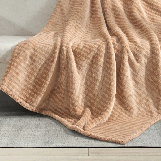 Nova Home Syros Winter Soft Jaquard Blanket -King/Super King - Beige - Nova Home - Image 5